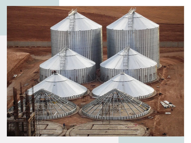 Строительство зерновых силосов в Северске